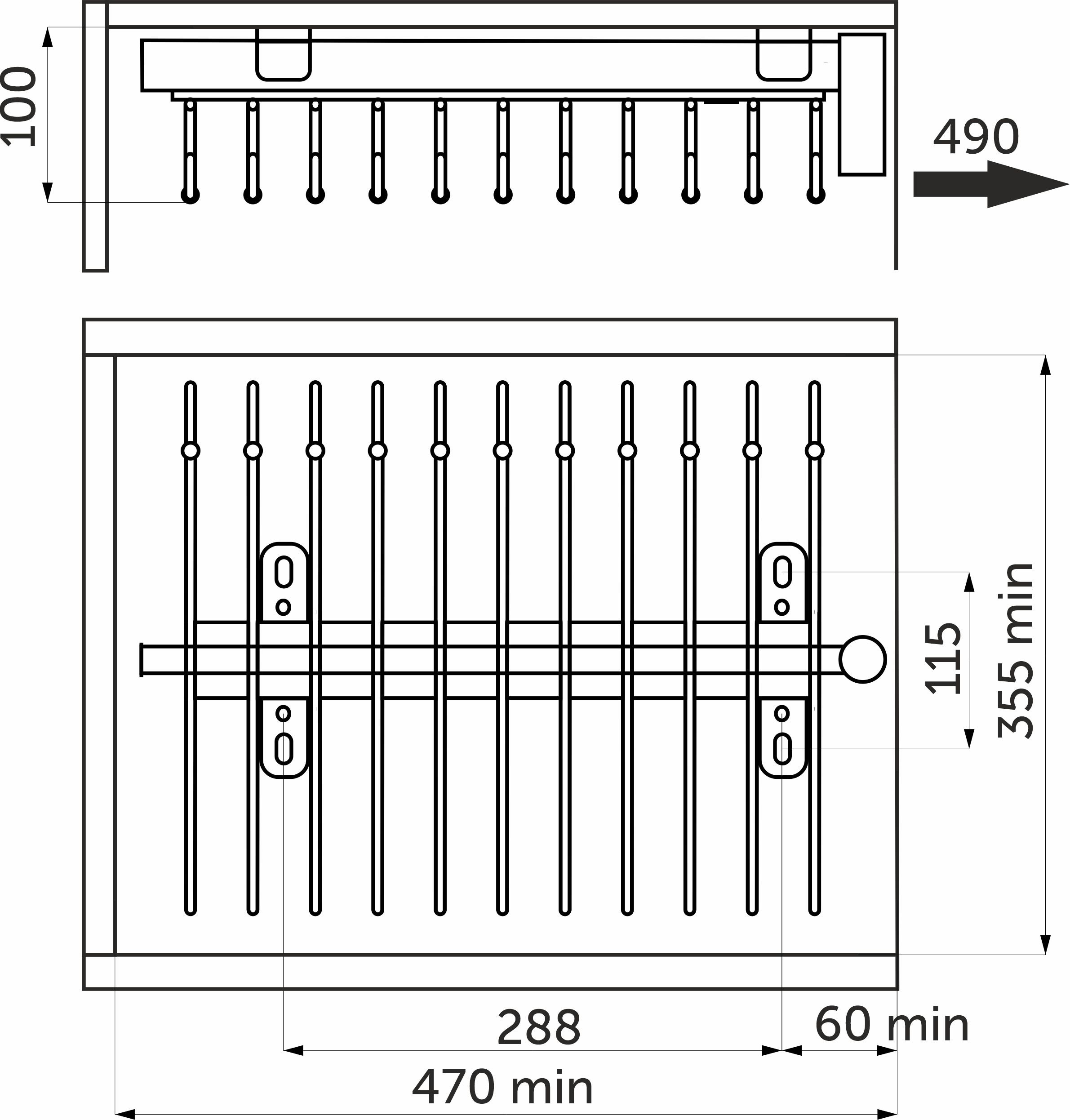Выдвижная вешалка для брюк крепл.верх., хром GRIDLI — изображение 2