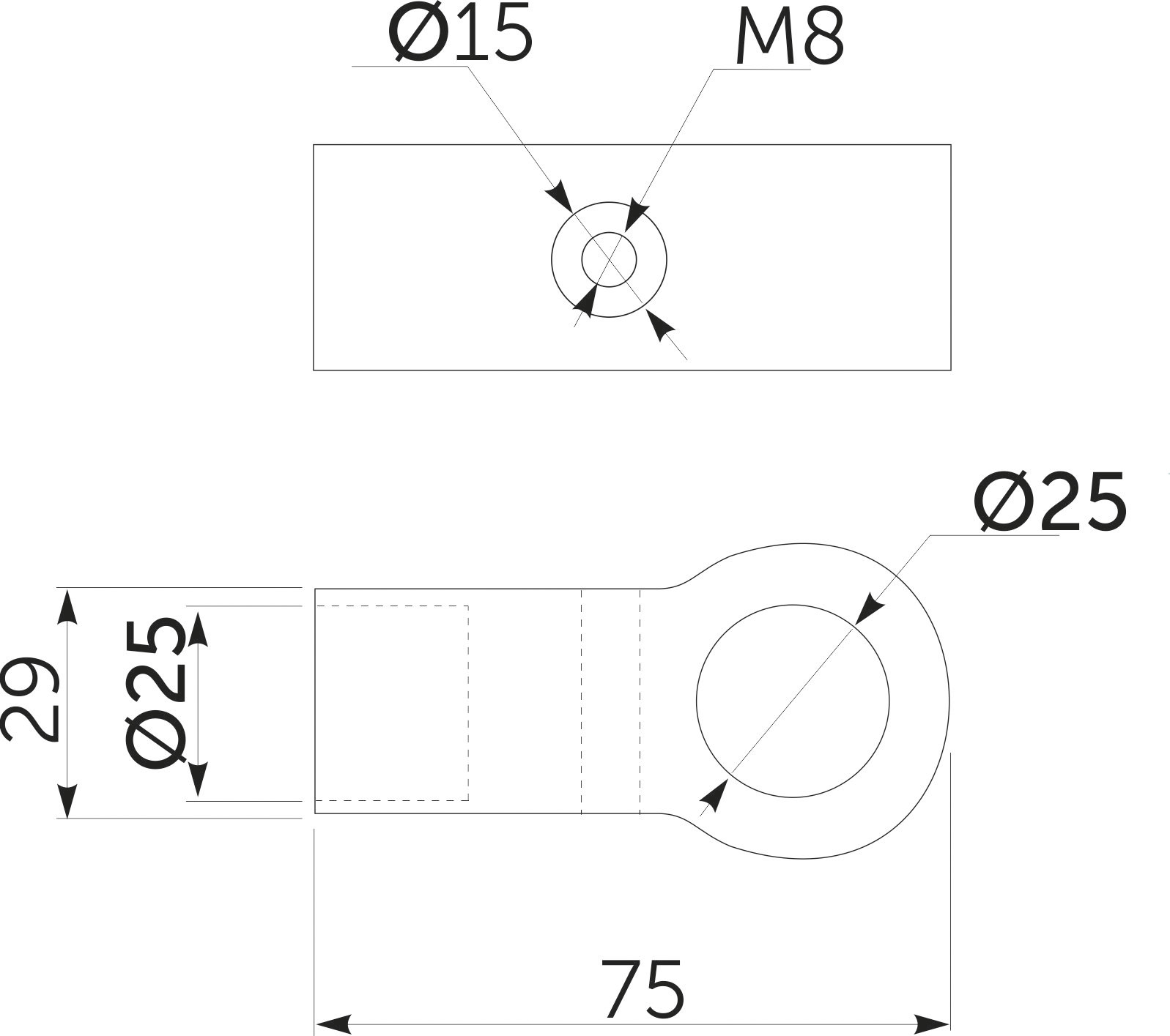 Соединитель 2-х труб d25 (560) простой, хром AKS 14284