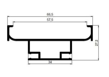 Профиль врезной вертикальный двухсторонний антрацит RAL7015 1 метр АВД-7420  (кратно 3 метрам)