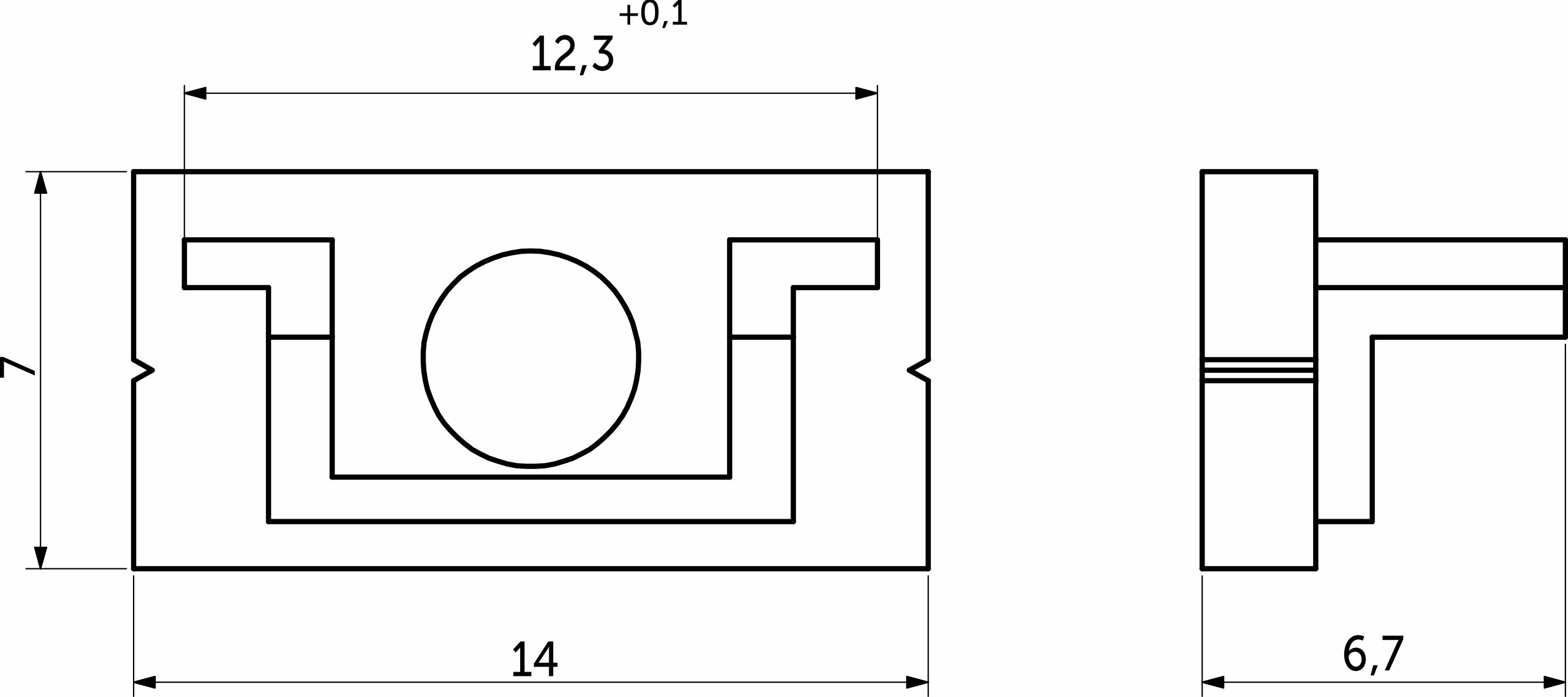Заглушка к алюминиевому профилю SIRIUS-1407S, цвет белый, AKS 77263