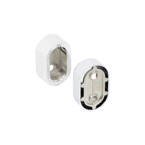 Держатель (розетка) трубы овальной 30*15, белый матовый AKS 113730