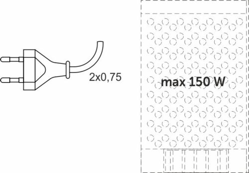 Шнур соединительный, с вилкой для трансформаторов  до 150Вт/250Вт, 1,8м 2х0,75 белый, ЭРА 91906