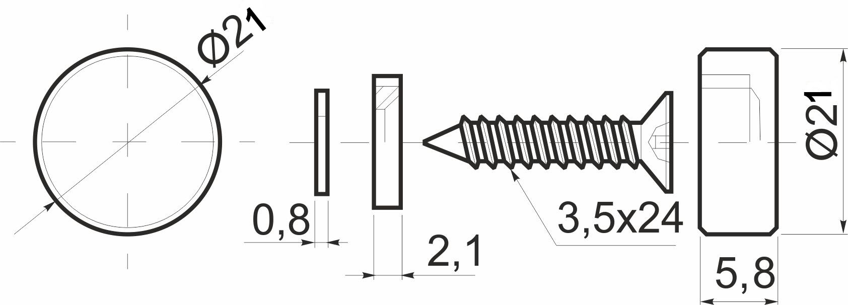 Крепление зеркала мет. AJ04АL 22мм хром (1кпл=4шт) AKS 66717 — изображение 3