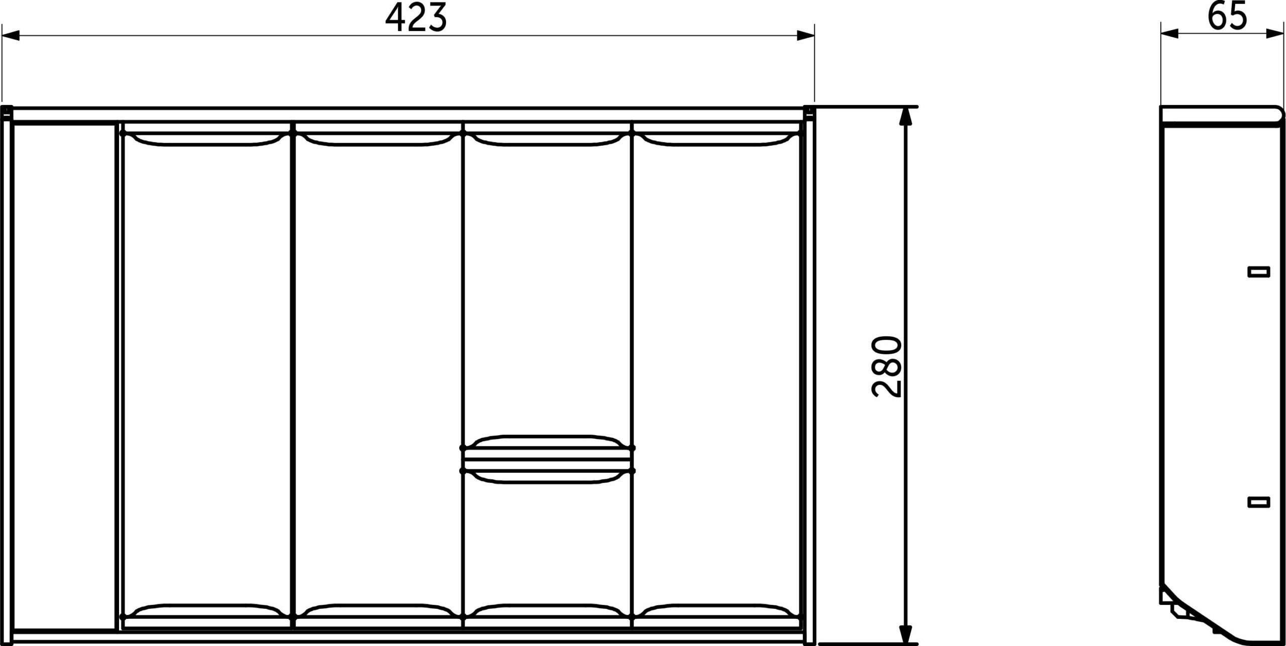 Вкладыш 30/450 шуфлядный металлический Organizer нержавеющая сталь (423*280*65) AKS 64588 — изображение 2