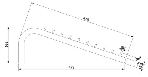 Вешалка трубы d25 (537А), хром AKS 14264