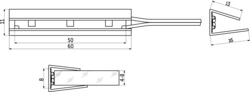 Клипса светодиодная klips-p-04, 12VDC/0,25W, пластиковая, синий, AKS 106000