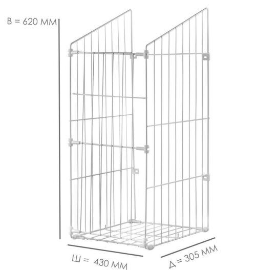 Корзина для белья откидная 50 (305х430х620), в модуль 500 мм, белая 8173