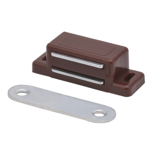 Защёлка магнитная одинарная коричневая, 2.5 кг, с ответной планкой, 107111