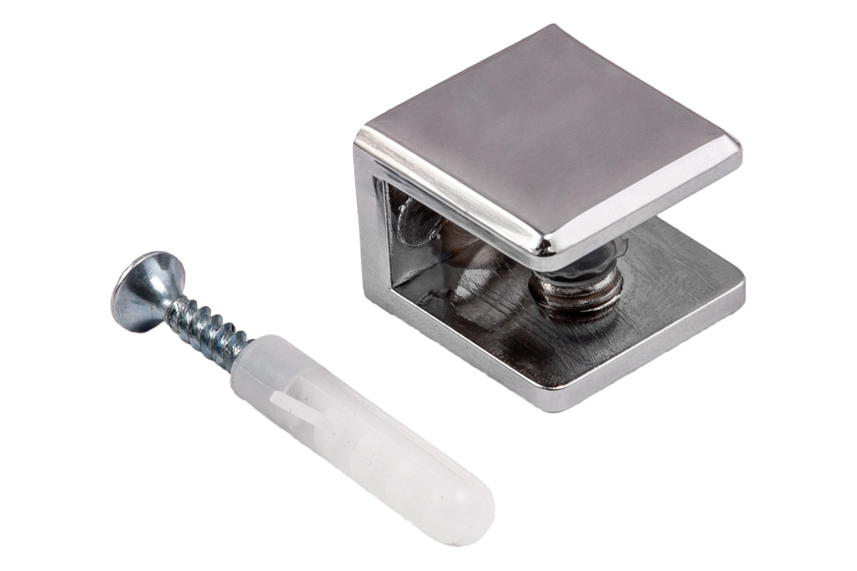 Полкодержатель для стекла мет. АК104 (8-10мм) хром AKS 64145 — изображение 2