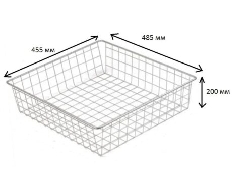 Корзина выдвижная 50IV (455х485х200), в модуль 500 мм, белая, без направляющих 19187