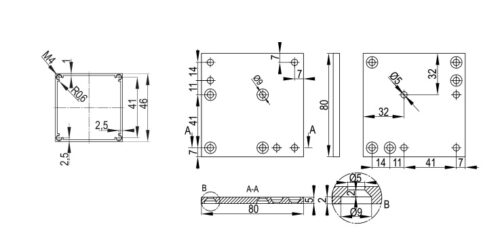 Нога мебельна квадратная 46x46 H710mm алюминий черный TB04.1731.07.689 16549