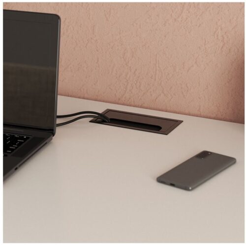 Пропуск кабеля прямоугольный DOCKER, 80x160 mm алюминий белый TF01.1728.07.013 16554