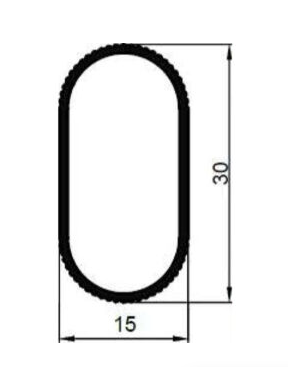 Труба овальная рефлёная L-3000 30*15 (0,9кг/0,7мм), серебро — изображение 2