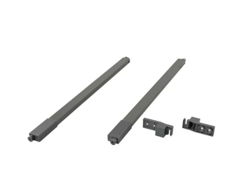 Рейлинги серый Firmax Smartline  400 мм, квадратные верх. для ящика , комплект FRM0340.043/RL