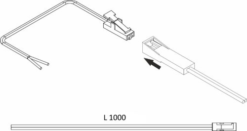Шнур соединительный (миниконнектор папа - провод), 1 м, AKS 103030