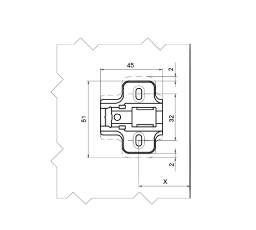 Планка монтажная Firmax для петель серии Click-on, H=2, шуруп  FRM0197
