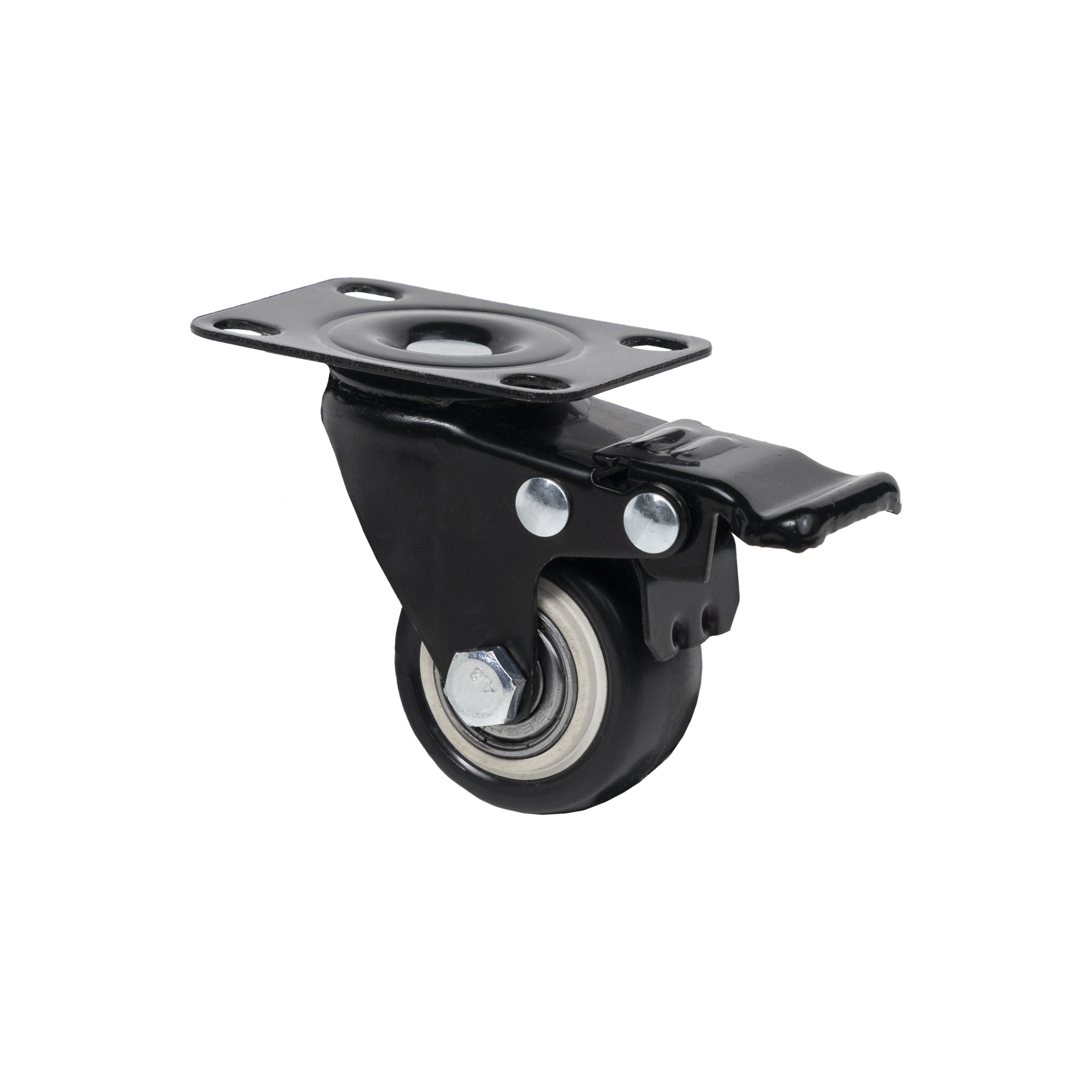 Колесо меб. DIAMOND d40 h60 с площадкой с торм., черный AKS 113784