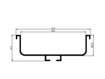 Ручка профиль на нижнюю базу С-образн, антрацит RAL 7015 АВД-4466 1 метр 3195