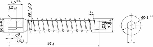 Шуруп-конфирмат 7,0*50 (уп/2,5тыс.шт) AKS PLUS 46833