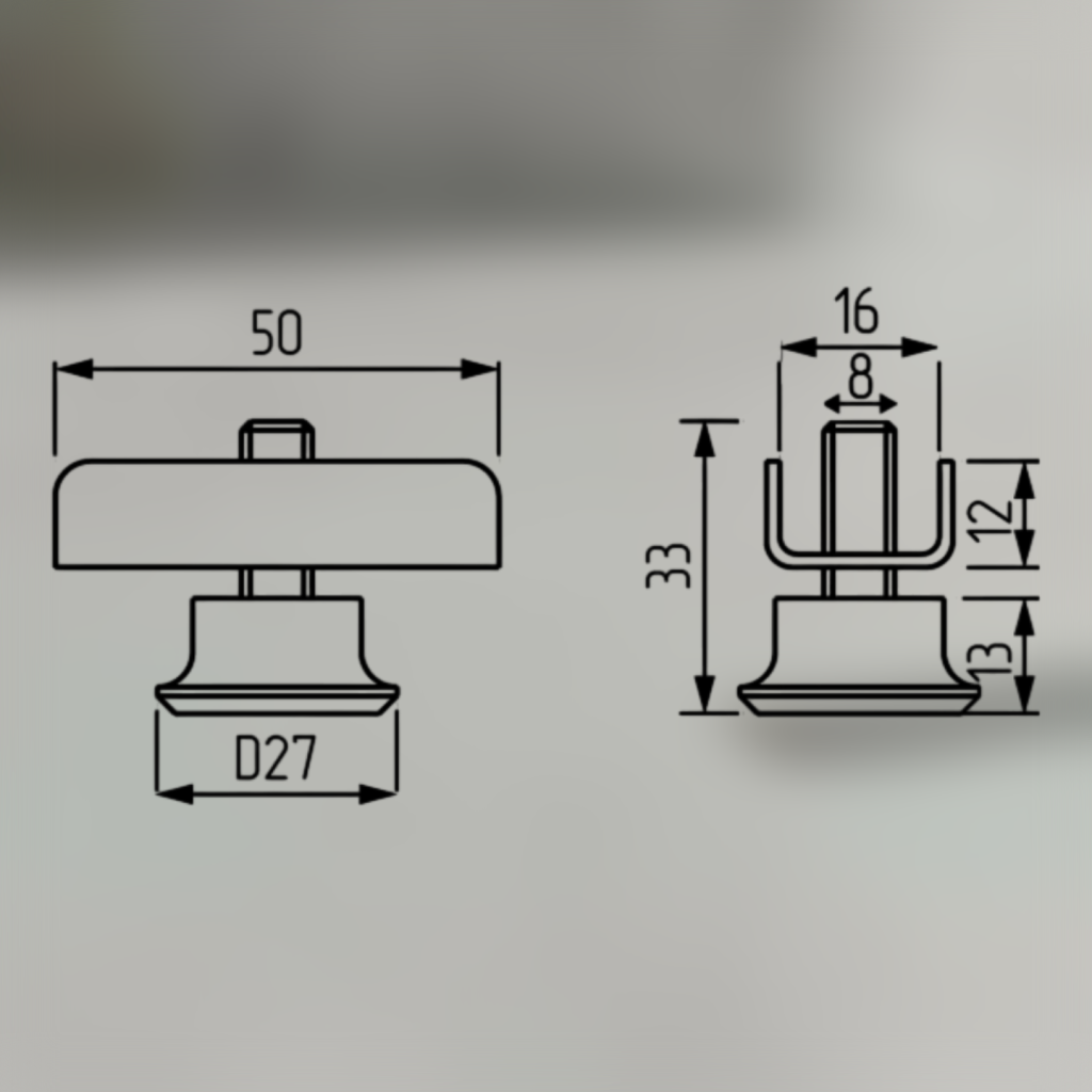 Опора регулируемая П образная серая 16 мм 10121 — изображение 2