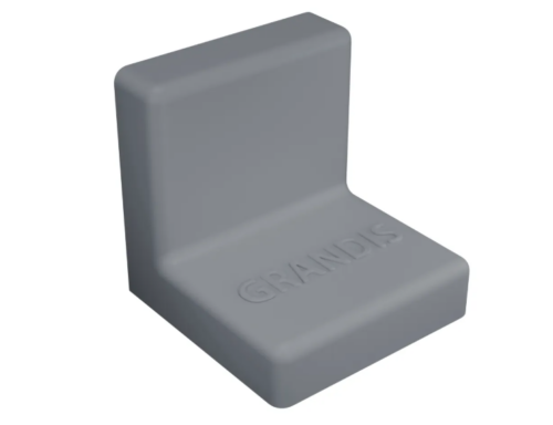 Уголок крепежный 20x20 мм толщ.1,2мм с крышкой, серый 10-436P   0306280