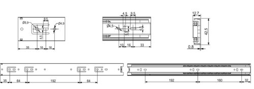 Направляющая шариковая L-450 h=42 GRIDLI 109973