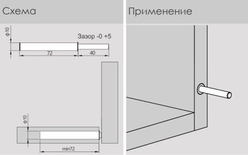 Толкатель DTC NEW без магнита, врезной d=10 мм, белый (MSB01F00,H03) 21955