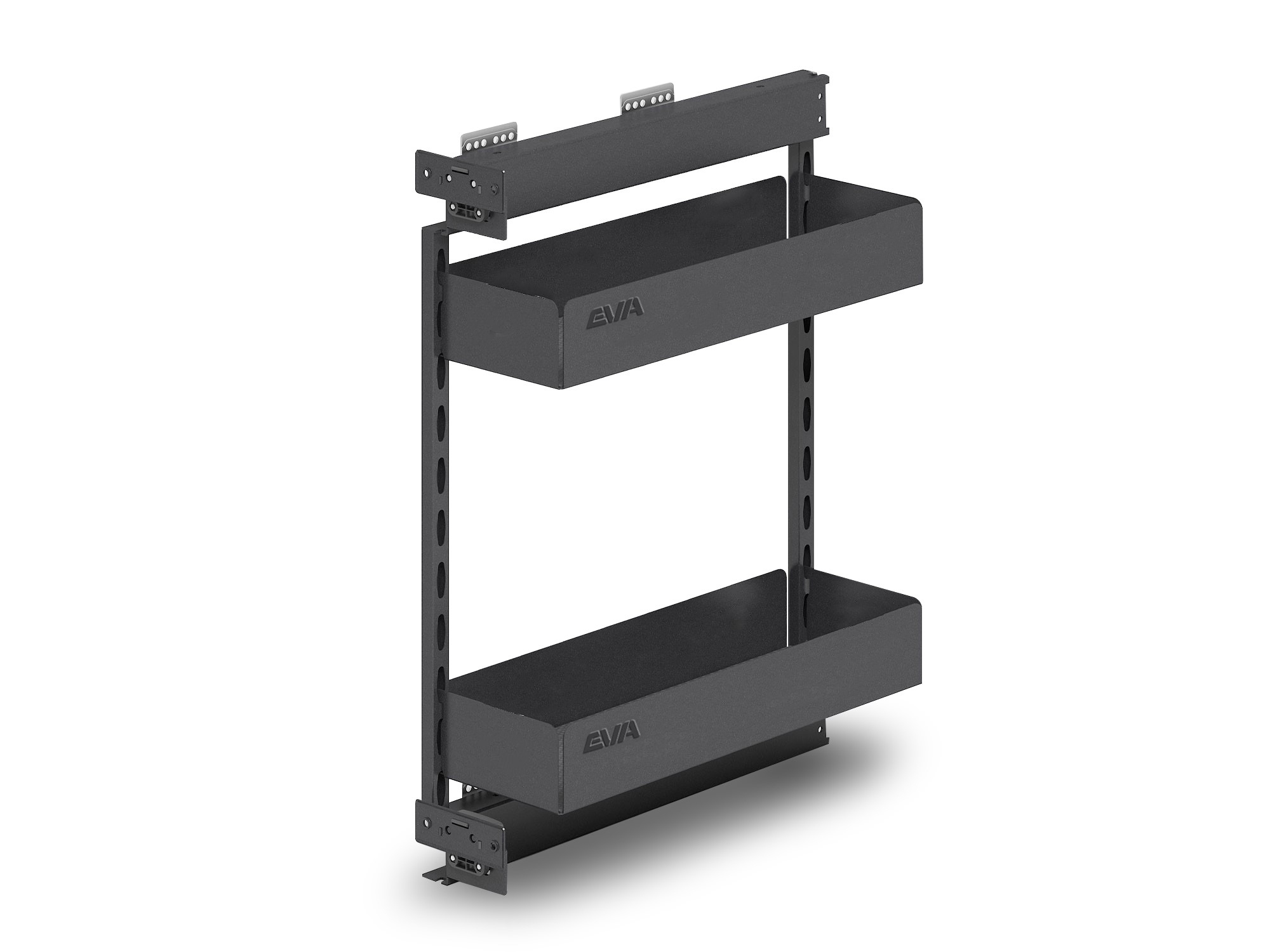 Двухуровневая корзина EVA Dark Side, в базу 200мм, плав.закрывание, левая, графит 4152