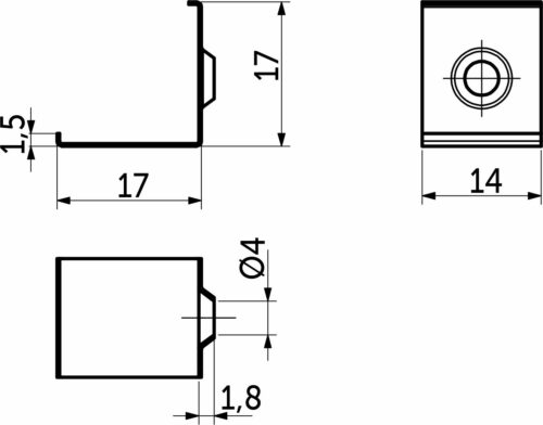 Держатель для углового профиля ORION-1616C, AKS 77269