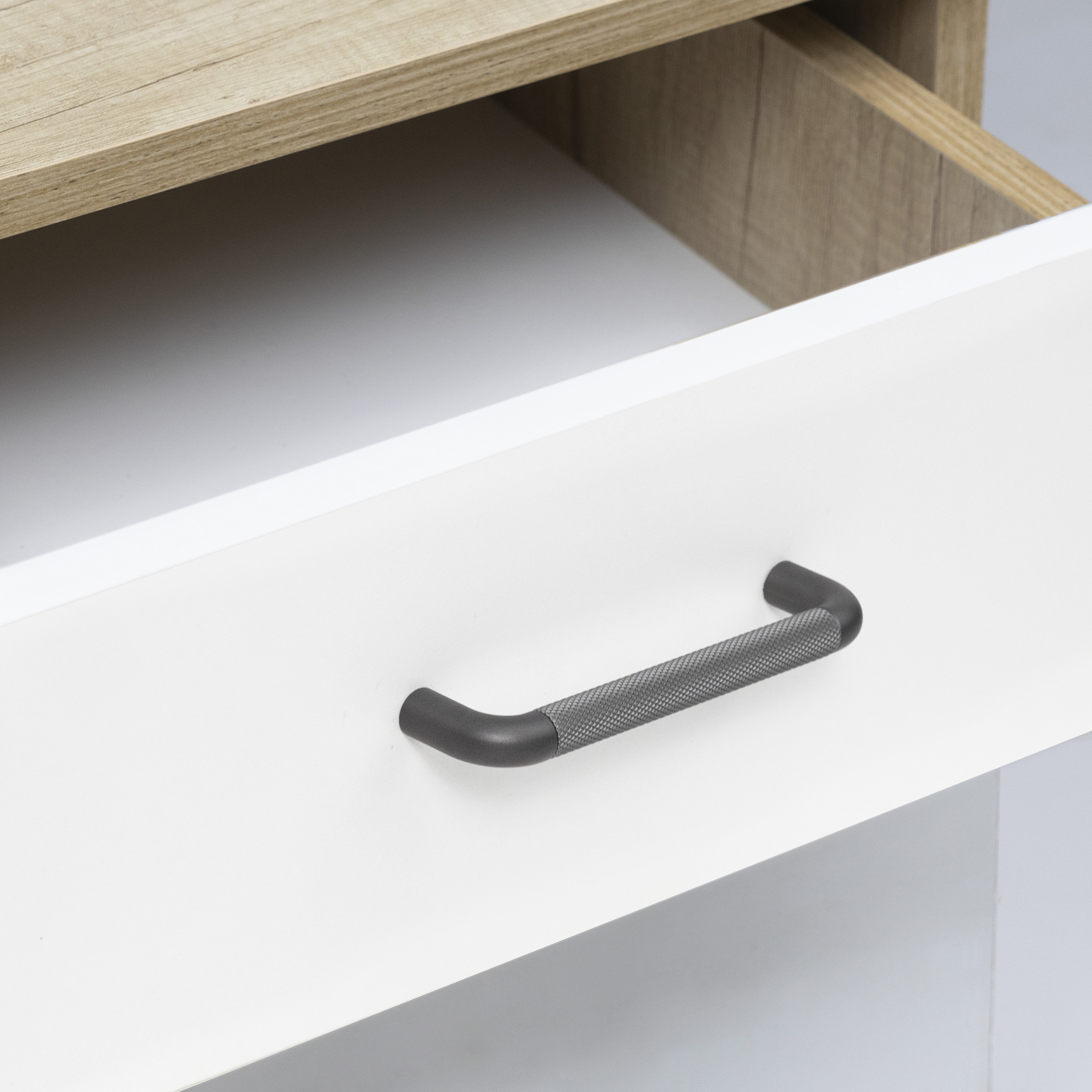 Ручка меб. скоба мет. FLUID 128 графит, AKS 103276