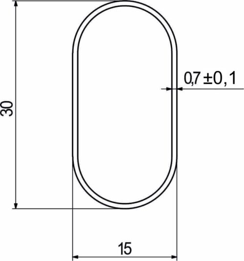 Труба овальная L-3000 30*15 (0,9кг/0,7мм), белый AKS 14066