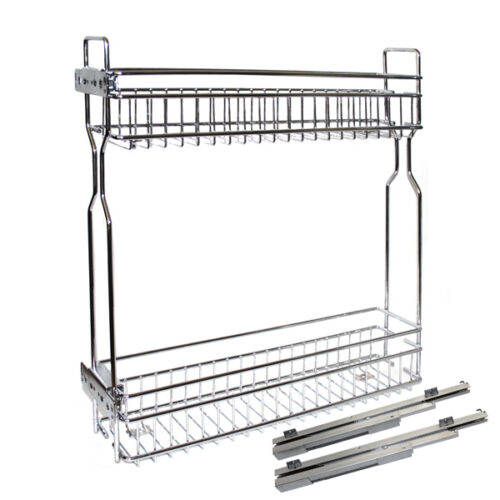 Бутылочница левая 450*145*500 мм скрытого монт/хром/шир шк 200мм (Н) 14.01.225 (145л)