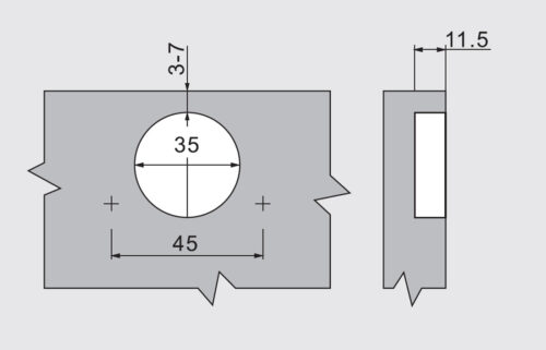 Петля мебельная Unihopper 15 Two-Way H0 3D вкладная с доводчиком 23390