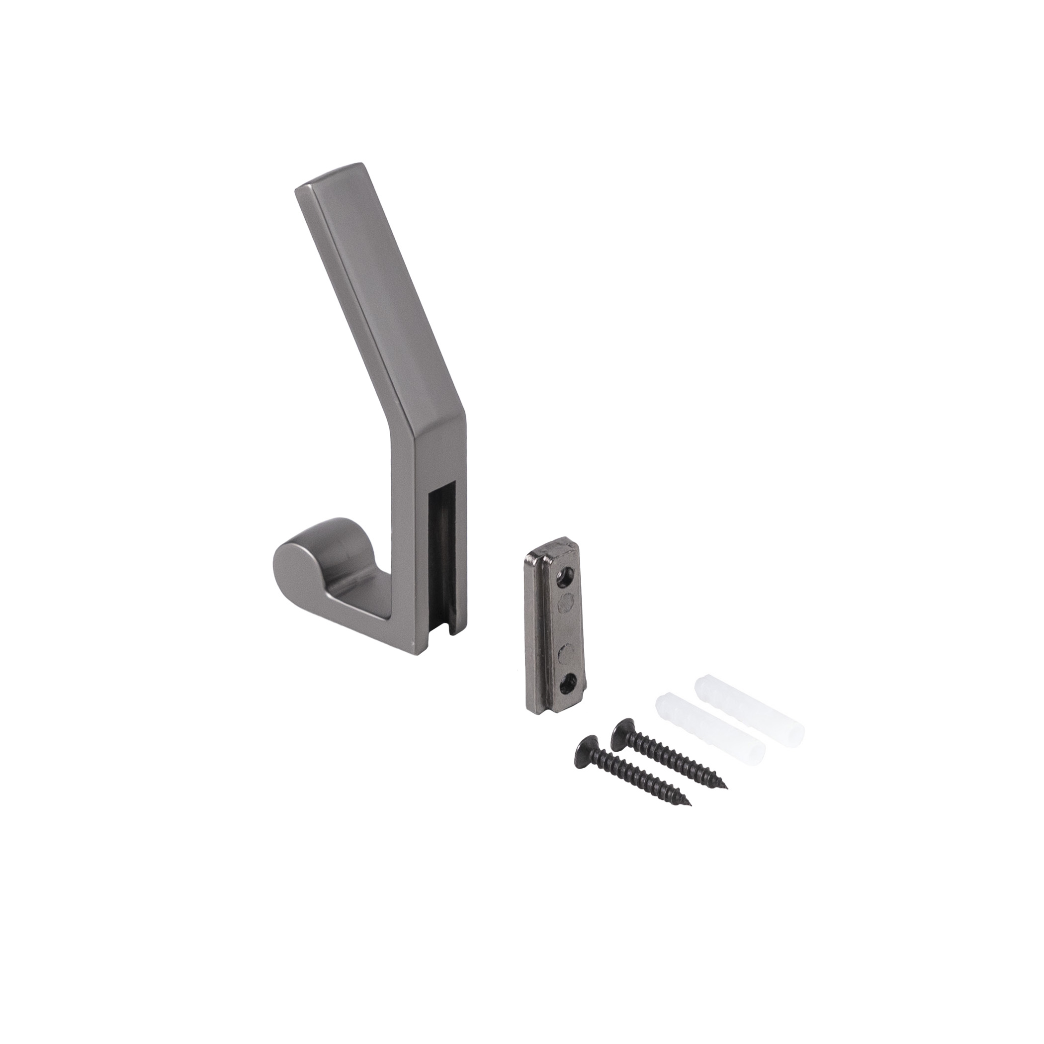 Крючок меб. двухрожковый мет. PEROLA графит AKS 104195 — изображение 3