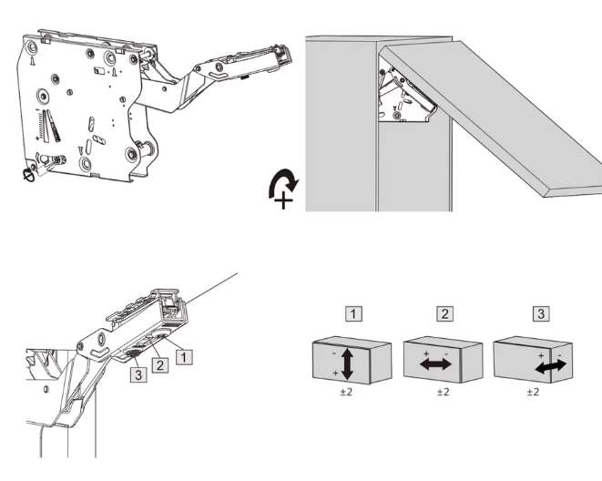 TOP STAY SQ PUSH NEW для откидных фасадов, индекс 1060-2450, DTCSQ02.007/P /SQ2FBM03A 0017404