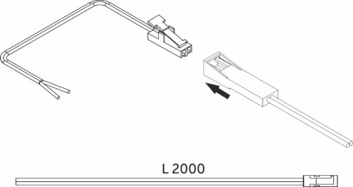 Шнур соединительный (миниконнектор папа- провод), 2 м, AKS 92641