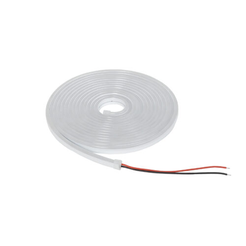 Гибкий неон - 9,6W/m, 12V, 6*12мм, 120 д/м, IP65, холодный белый (6000K) - 5м, AKS 118639