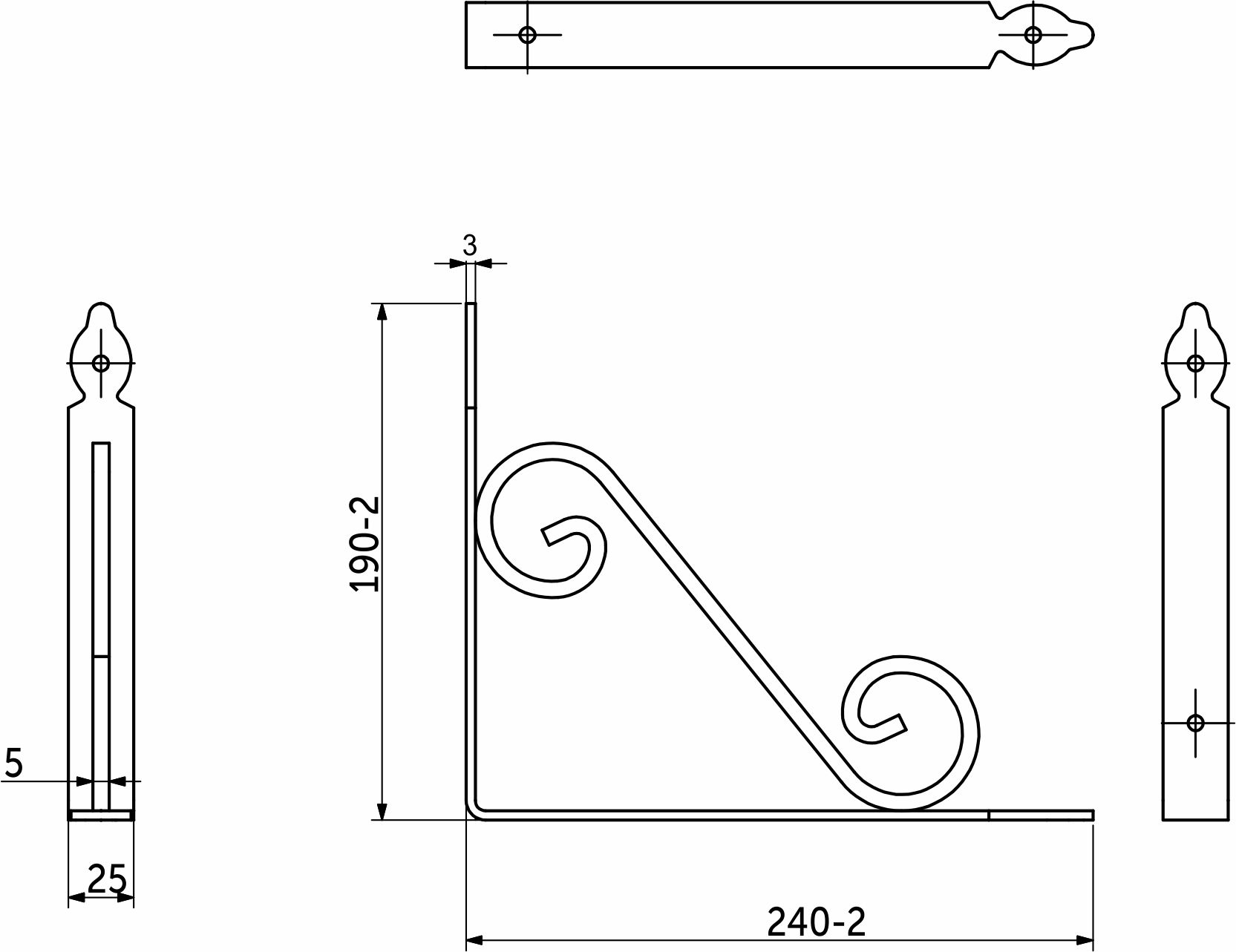 Полкодержатель мет. MELODY 190*240, черный AKS 59124 — изображение 2