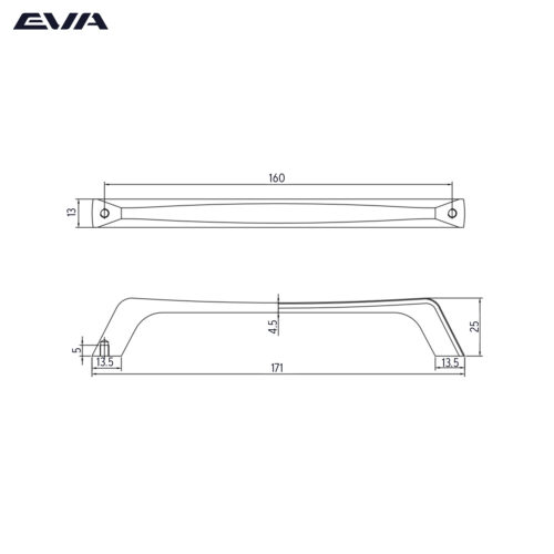 Ручка-скоба EVA CLASSIC / 160мм черный матовый MBA 3956