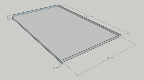 Гигиенический поддон алюм.1100 (гл.500)  1081