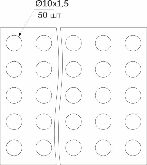 Отбойник силиконовый d10 h=1,5 AKS (лист = 50 шт.) прозрачный 118250