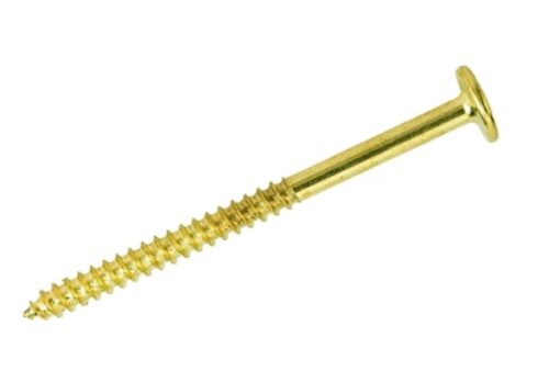 Шуруп мебельный плоский под шестигранник 6.3х80  латунь 6380