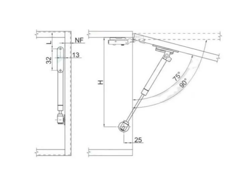 Подъёмник газовый с амортизатором 60N GTV, алюминий  PD-GAM060-N02 00015951