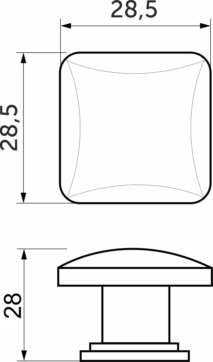 Ручка меб. кнопка мет. KNOPA черный матовый, AKS 80675