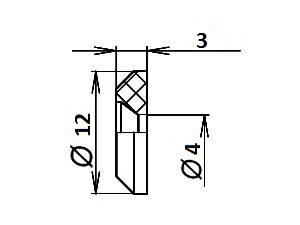 Шайба пластмассовая (прозрачная) диаметр 4мм ( внешний 12) 0811