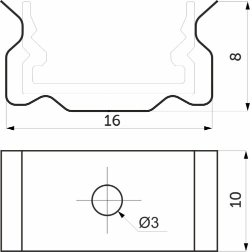Держатель для накладного профиля SIRIUS-1407S, AKS 77266