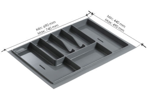 Лоток L 800 мм, серый  00017306