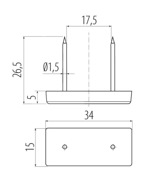 Подпятник на 2-х гвоздях, черный 00014317