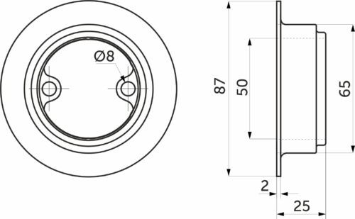 Крепление трубы d50 нижнее, хром AKS 12113