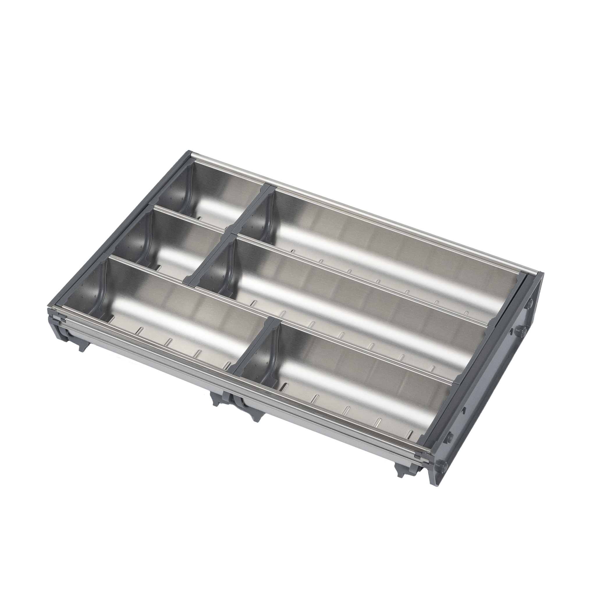 Вкладыш 30/400 шуфлядный металлический Organizer нержавеющая сталь (373*280*65) AKS 64587